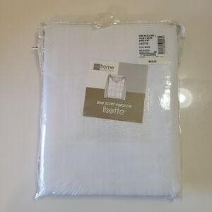 NWT Jcpenney Home Collection White One Scarf Valance Lisette